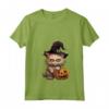 Cappello da strega gatto Ragamuffin Divertente di Halloween - Maglietta con Collo a V per una Notte Spaventosa - Costume Unico per Dolcetto o Scherzetto