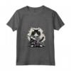 Donna Gatto Ninja Giapponese Kawaii Ragamuffin Samurai Maglietta con Collo a V - Design Unico per Appassionati di Gatti e Cultura Giapponese