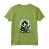 Donna Gatto Ninja Giapponese Kawaii Ragamuffin Samurai Maglietta con Collo a V - Design Unico per Appassionati di Gatti e Cultura Giapponese