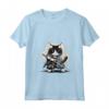 Donna Gatto Ninja Giapponese Kawaii Ragamuffin Samurai Maglietta con Collo a V - Design Unico per Appassionati di Gatti e Cultura Giapponese