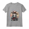 Donna Ragamuffin Cat Samurai Kawaii Ninja Maglietta - Design unico con Collo a V - Ideale per gli Amanti della Cultura Giapponese