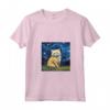 Donna Carino RagaMuffin Gatto In Un Cielo Stellato Notte Pittura Maglietta con Collo a V - Ideale Regalo per Amanti dei Gatti - Perfetta per Compleanni e Feste
