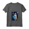 Donna Ragamuffin Gatto Notte Stellata Pittura Uomini Donne Bambini - Maglietta con Collo a V per Amanti dei Gatti - Regalo Carino per Natale, Ringraziamento, San Valentino