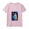 Donna Ragamuffin Gatto Notte Stellata Pittura Uomini Donne Bambini - Maglietta con Collo a V per Amanti dei Gatti - Regalo Carino per Natale, Ringraziamento, San Valentino