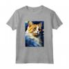 Ragamuffin Gatto Notte Stellata Pittura - Maglietta Carina per Amanti dei Gatti - Ideale per Natale, Ringraziamento o Compleanni
