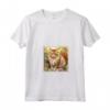 Ragamuffin - Dipinto con Gatto e Fiori da Giardino Maglietta con Collo a V - Ideale per gli Amanti dei Gatti e del Giardinaggio