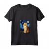 Ragamuffin Gatto Notte Stellata Pittura Mamma Papà Maglietta con Collo a V - Regalo Carino per Amanti dei Gatti - Ideale per Natale o Compleanno