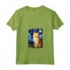 Ragamuffin Gatto Notte Stellata Pittura Mamma Papà Maglietta con Collo a V - Regalo Carino per Amanti dei Gatti - Ideale per Natale o Compleanno
