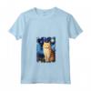 Ragamuffin Gatto Notte Stellata Pittura Mamma Papà Maglietta con Collo a V - Regalo Carino per Amanti dei Gatti - Ideale per Natale o Compleanno