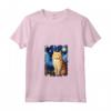 Ragamuffin Gatto Notte Stellata Pittura Mamma Papà Maglietta con Collo a V - Regalo Carino per Amanti dei Gatti - Ideale per Natale o Compleanno