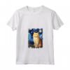 Ragamuffin Gatto Notte Stellata Pittura Mamma Papà Maglietta con Collo a V - Regalo Carino per Amanti dei Gatti - Ideale per Natale o Compleanno