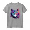 Colorato Splash Art Ragamuffin, Faccia da gatto Maglietta - Ideale per Amanti dei Gatti - Acquista Online T-shirt Gatto Ragamuffin