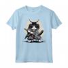 Gatto Ninja Giapponese Kawaii - Ragamuffin Samurai Maglietta - Design Unico per Appassionati di Gatti e Cultura Giapponese
