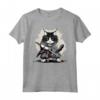 Gatto Ninja Giapponese Kawaii - Ragamuffin Samurai Maglietta - Design Unico per Appassionati di Gatti e Cultura Giapponese