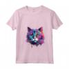 Donna Colorato Splash Art Ragamuffin - Maglietta Faccia da Gatto con Collo a V - Ideale per Amanti dei Gatti e Appassionati di Arte