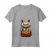 Cappello da strega a forma di gatto Ragamuffin per Halloween Maglietta con Collo a V - Costume Divertente per Halloween - Ideale per Dolcetto o Scherzetto