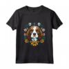 Re Carlo Spaniel con Margherite - Maglietta Illustrata Leggera - Ideale per Amanti dei Cani e dei Fiori