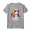 Re Carlo Spaniel Cane Acquerello Ritratto Maglietta - Design Unico per gli Amanti dei Cani e dell'Arte