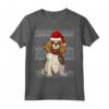 Ugly Christmas Xmas Spaniel Cavaliere Di Re Carlo Natale Maglietta - Regalo Divertente per Amanti dei Cani - Con Cappello di Babbo Natale