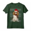 Ugly Christmas Xmas Spaniel Cavaliere Di Re Carlo Natale Maglietta - Regalo Divertente per Amanti dei Cani - Con Cappello di Babbo Natale