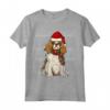 Ugly Christmas Xmas Spaniel Cavaliere Di Re Carlo Natale Maglietta - Regalo Divertente per Amanti dei Cani - Con Cappello di Babbo Natale