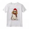 Ugly Christmas Xmas Spaniel Cavaliere Di Re Carlo Natale Maglietta - Regalo Divertente per Amanti dei Cani - Con Cappello di Babbo Natale