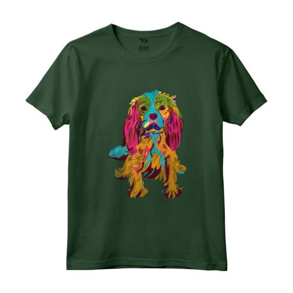 Cavalier King Charles Spaniel Cucciolo Colorato Maglietta - Ideale Regalo per Amanti dei Cani - Vintage Bandiera USA