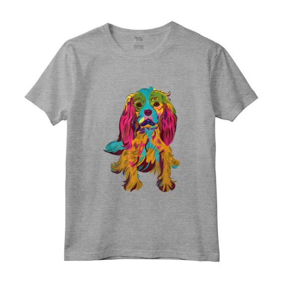 Cavalier King Charles Spaniel Cucciolo Colorato Maglietta - Ideale Regalo per Amanti dei Cani - Vintage Bandiera USA