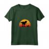 Donna T-Rex Cavaliere a piedi Re Carlo Spaniel Tyrannosaurus Maglietta Retro - Fantastico Design con Silhouette al Tramonto