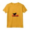 Donna T-Rex Cavaliere a piedi Re Carlo Spaniel Tyrannosaurus Maglietta Retro - Fantastico Design con Silhouette al Tramonto