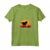Donna T-Rex Cavaliere a piedi Re Carlo Spaniel Tyrannosaurus Maglietta Retro - Fantastico Design con Silhouette al Tramonto