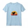 Donna T-Rex Cavaliere a piedi Re Carlo Spaniel Tyrannosaurus Maglietta Retro - Fantastico Design con Silhouette al Tramonto