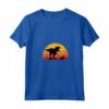 Donna T-Rex Cavaliere a piedi Re Carlo Spaniel Tyrannosaurus Maglietta Retro - Fantastico Design con Silhouette al Tramonto