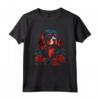 Re Carlo Spaniel con Rose Rosse Illustrazione Maglietta - Leggera e Taglio Classico - Ideale per Amanti dei Cani