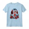Re Carlo Spaniel con Rose Rosse Illustrazione Maglietta - Leggera e Taglio Classico - Ideale per Amanti dei Cani