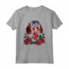 Re Carlo Spaniel con Rose Rosse Illustrazione Maglietta - Leggera e Taglio Classico - Ideale per Amanti dei Cani