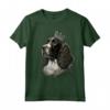 Springer Spaniel in Bianco e Nero sulla Corona Inglese - Maglietta Springer Spaniel Inglese - Ideale per Amanti dei Cani Springer Spaniel