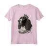 Springer Spaniel in Bianco e Nero sulla Corona Inglese - Maglietta Springer Spaniel Inglese - Ideale per Amanti dei Cani Springer Spaniel