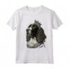 Springer Spaniel in Bianco e Nero sulla Corona Inglese - Maglietta Springer Spaniel Inglese - Ideale per Amanti dei Cani Springer Spaniel