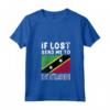 Donna Saint Kitts Nevis Bandiera Souvenir - Maglietta Collo a V 'Se perso mandami a Saint Kitts Nevis'