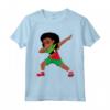 Dabbing Girl Saint Kitts and Nevis Flag Kids Dance Maglietta - Unique Graphic Tee for Flag Enthusiasts