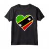 Saint Kitts e Nevis Bandiera Cuore - Maglietta Amore per l'Indipendenza - Ideale per Regali Patriottici
