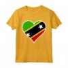Saint Kitts e Nevis Bandiera Cuore - Maglietta Amore per l'Indipendenza - Ideale per Regali Patriottici