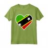 Saint Kitts e Nevis Bandiera Cuore - Maglietta Amore per l'Indipendenza - Ideale per Regali Patriottici