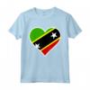 Saint Kitts e Nevis Bandiera Cuore - Maglietta Amore per l'Indipendenza - Ideale per Regali Patriottici