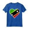 Saint Kitts e Nevis Bandiera Cuore - Maglietta Amore per l'Indipendenza - Ideale per Regali Patriottici