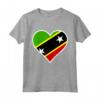 Saint Kitts e Nevis Bandiera Cuore - Maglietta Amore per l'Indipendenza - Ideale per Regali Patriottici