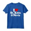 I LOVE HEART ST. KITTS E NEVIS SAINT KITTS Maglietta - Mostra Amore per l'Isola - Versione Testo Bianco