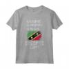 Saint Kitts e Nevis - Souvenir Vacanza di Viaggio - Maglietta con Bandiera in Stile Invecchiato