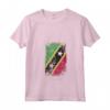 Donna HapTiger - Bandiera Paese Saint Kitts Maglietta con Collo a V - Souvenir Saint Kitts Nevis in Stile Grunge - Leggera e Taglio Classico